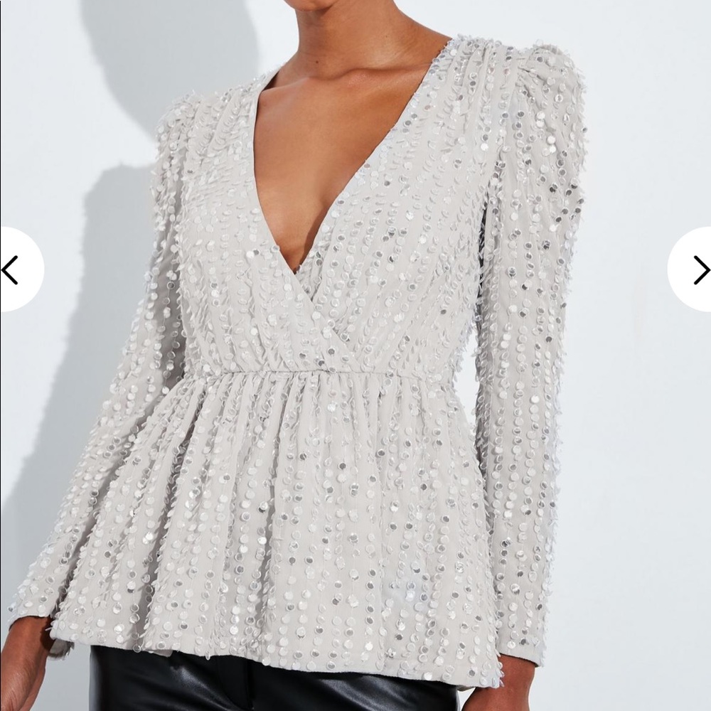 Sequin peplum top